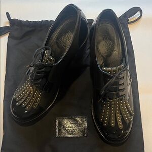 Mrs. Robinson Black Studded Block Heels